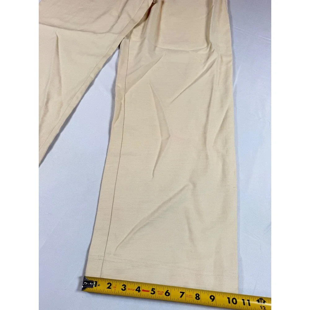 Sezane Silas Cream Linen Blend Paperbag Waist Wide Leg Trousers Pants Ecru Sz 46
